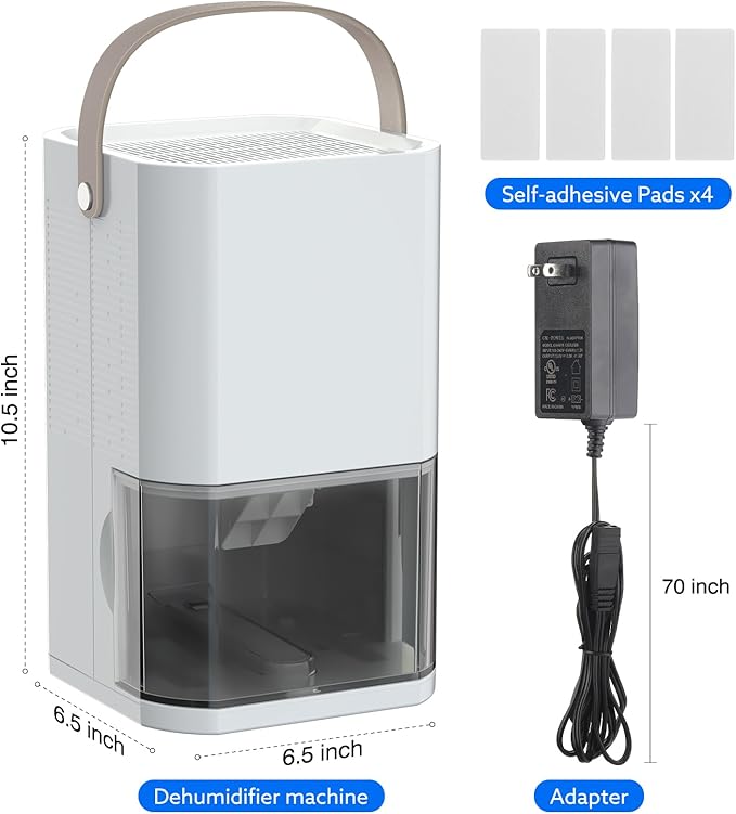 Litever Dehumidifier Dual Core Compact Quiet for Home. Portable, Auto Shut OFF, 57OZ Water Tank. Delay-Off Timer and Ambient Light. Perfect for Small Bedroom Bathroom Basement RV Camper Closet