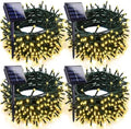 Solar Christmas Lights Outdoor 4 Pack 152FT 400LED String Lights Warm White