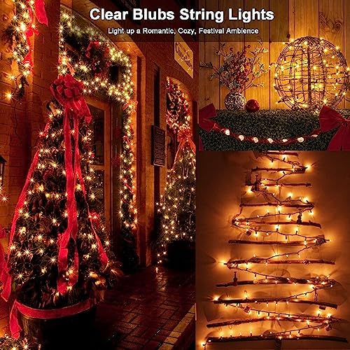 Brizled Incandescent Christmas Tree Lights, Clear White, 21 ft, 100 Count