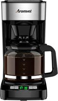 12 Cup Programmable Coffee Maker, Drip Coffee Machine with Glass Carafe & Reusable Filter, Measuring Spoon, 24-Hour Delay Brew, 4-Hour Auto Keep Warm, Large 1.8L Water Tank, Silver
