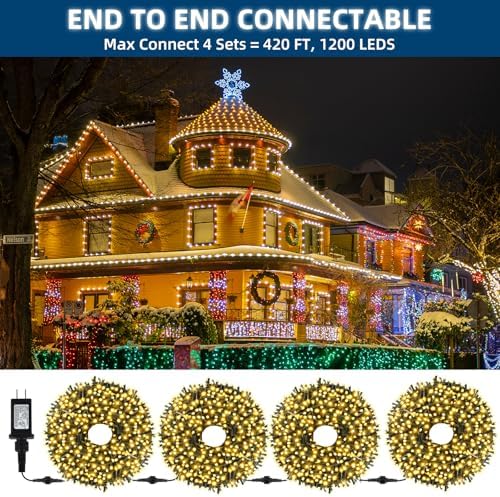 MZD8391 105FT 300LED Christmas Light, Waterproof Christmas Tree Light