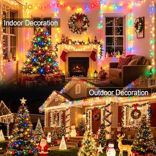 Pooqla 200 LED Color Changing String Lights with Remote, 66 ft