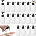 Domensi 24 Pcs 100ml /3.4 oz Pump Bottle Mini Travel Bottles Small Dispenser Containers Plastic Pump Lotion Dispenser Empty Square Travel Size Containers Toiletries (White)