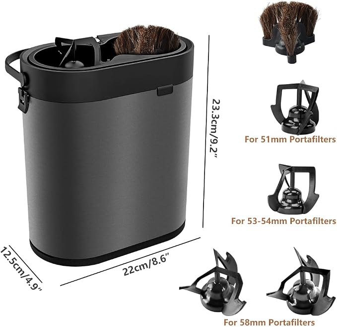 CAFEMASY Automatic Portafilter Cleaner Machine Electric Espresso Coffee Knock Box for Cleaning Espresso Coffee Puck Espresso Accessories Tools for Home or Commercial Coffee Bar