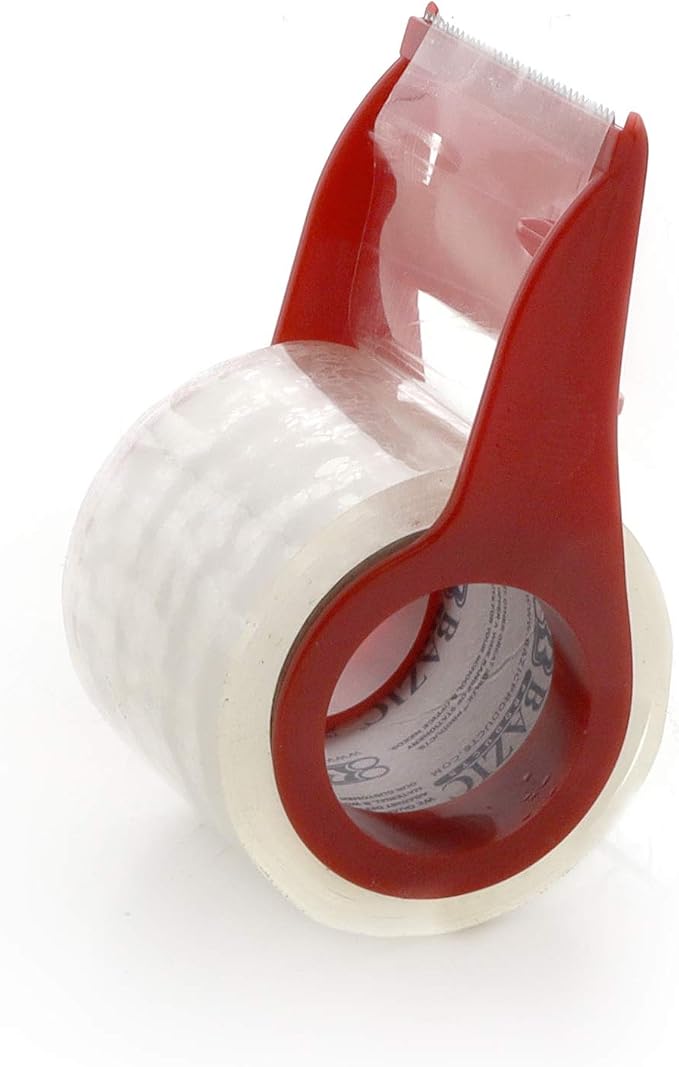 BAZIC Products Clear Packaging Tape, 1.88 in x 800 in, 24-Box | built-in handheld dispenser for sealing boxes and cartons