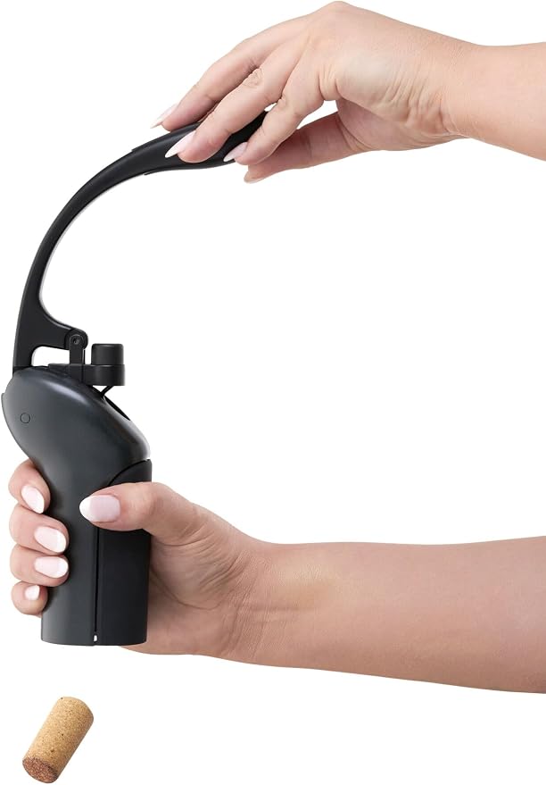Rabbit Vertical Corkscrew Wine Opener with One-Pull Lever Design, Easy Manual Operation, Includes Foil Cutter and Durable Stainless Steel Spiral
