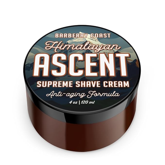 Himalayan Ascent Supreme Shaving Cream for Men, Age-Defense & Anti-Aging Formula - Scent: Blue Pine, Indian Cedar, Amber, Sandalwood, Mandarin - Made with All Natural Ingredients