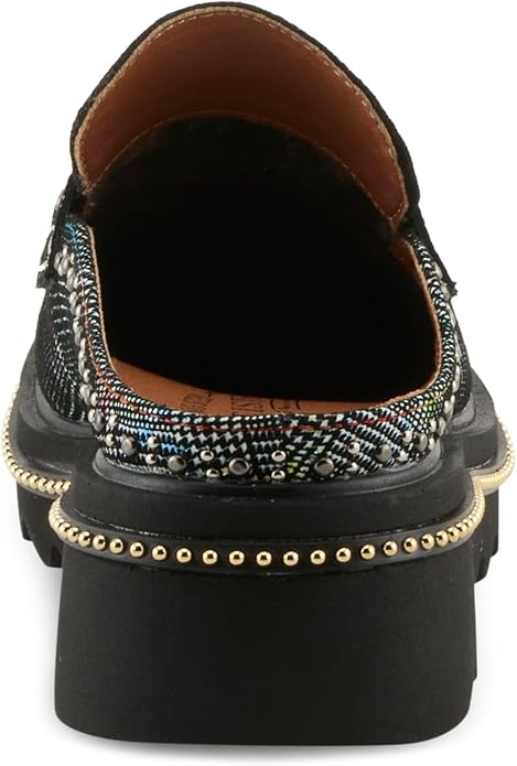 Spring Step L'Artiste Women's Clogona | Leather and suede upper with studded trim, slide-on closure, microsuede lining and insole, and polyurethane outsole