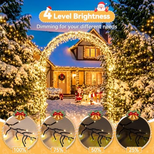 1000 LED 49FT Cluster Lights, Plug in Warm White Christmas Lights