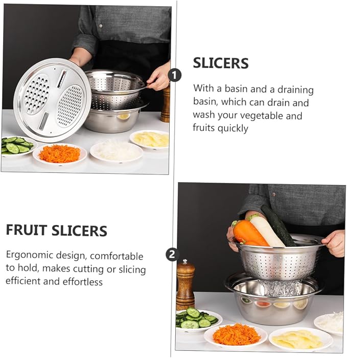 Kitchen Grater Basin Vegetable Cutter Zester Grater Peelers for Kitchen Easy Drainage