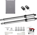 JUJIANG C01 Automatic Gate Opener with Remote Complete Kit for Swing Gate Up to 440lb 12FT per Arm, Electric Gate Openers Light Duty Dual Swing Gate Openers Automatic Gate Motor 40W AC Powered