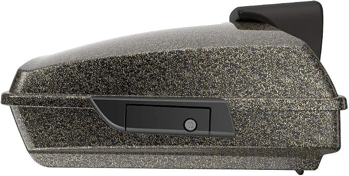 Advanblack Road Glide Tour Trunk Pack Hard Candy Black Gold Flake Razor Tour Trunk Pack Backrest Pad for '97-'25 Harley Touring Road King Street Glide Electra Glide CVO Models