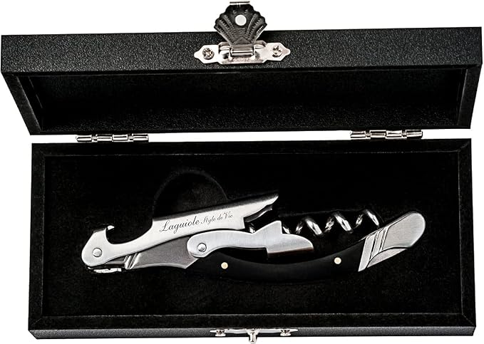 Laguiole Style de Vie corkscrew, bottle opener with foil cutter, ebony