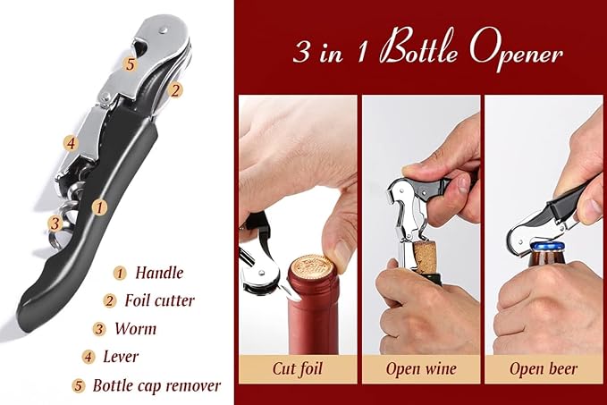 Kit-Home Professional Waiter Corkscrew Wine Openers Set (50 PCS),Upgraded with Heavy Duty Stainless Steel Hinges Wine Key for Restaurant Waiters, Sommelier, Bartenders