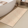 TYUU Bathroom Mat Quick Dry, Bathroom Rugs Non Slip Washable Thin Absorbent Bath Mat Fits Under Door Bathroom Floor Mat Perfect for Bath, Shower, or Sink 17"x59" Beige