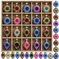 40Pcs Vintage Glass Christmas Ornaments Bulk Mini Reflector Ball