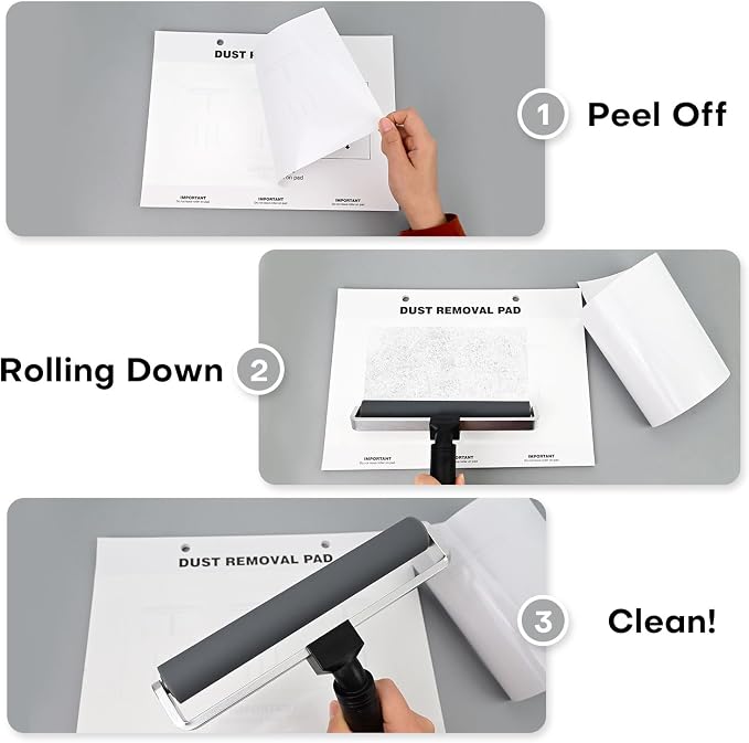 NEWISHTOOL Cleanroom Dust Removal Pad Self Sticky Paper - 60 Sheets | Dirt Lint Free Paper, Safe Collector Tool, Anti-Static Roller Cleaning Mat, No Adhesive Residue, for Electronics Industry