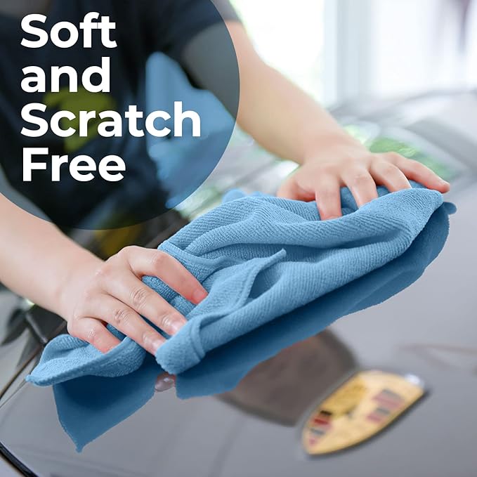 Avalon Towels Microfiber Cleaning Cloths (Value Pack of 36) - Size 16 x 16 Inches, Highly Absorbent Cleaning Rags, Lint Free, Reusable and Washable, Microfiber Towels for Cars
