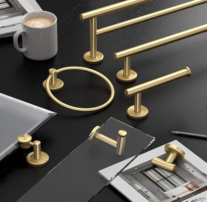 Gatco 1431B Freestanding Toilet Paper Holder Stand, Modern Bathroom Toilet Tissue Holder with Weighted Rectangle Base, Brushed Brass Finish, 22.25 Inch
