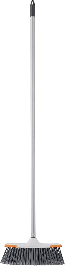 Superio Lightweight Essential Household Broom with Metal Handle (Grey)