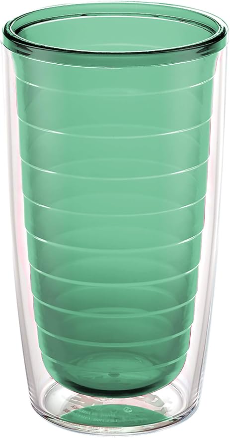 Tervis Clear & Colorful Tabletop Made in USA Double Walled Insulated Tumbler Travel Cup Keeps Drinks Cold & Hot, 16oz, Mangrove Green | Made in USA, Double-wall Insulated, Shatterproof, BPA-Free, Dishwasher Safe, Fits Most Cupholders, Gifts under $20