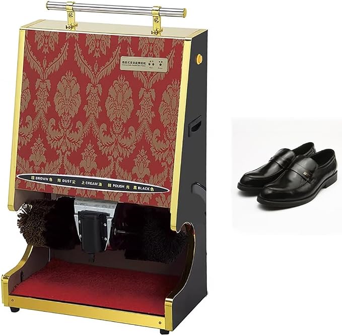 Heavy Duty Shoe Polisher Machine, Commercial Induction Shoe Polishing Machine, Public Electric Shoe Cleaner & Polisher, Electric Shoe Polisher Plug-In Shoe Buffer with Polish Box,A