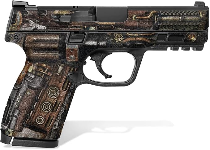 Textured Vinyl Decal Skin Kit for Smith & Wesson M&P M2.0 9mm/.40 4" Compact (Steampunk)
