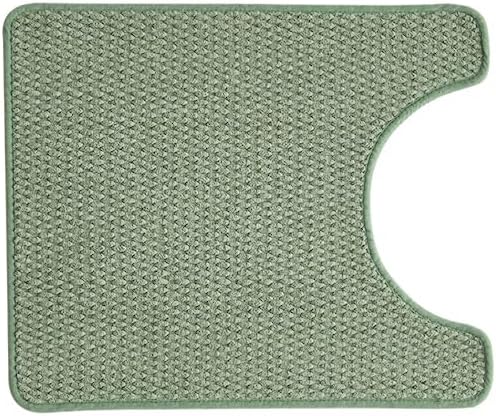 TYUU Toilet Rug, Thin Toilet Rugs U Shaped Washable Non Slip Absorbent Quick Dry Low Pile Toilet Mat, Sage Green 20"x24" U Shape