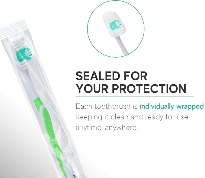 Avistar Bulk Toothbrushes Pack - 148 Individually Wrapped for Travel, Hotels, Relief Missions, and Donations - Disposable Toothbrush Pack Adults and Kids - Red, Blue, Green, Pink
