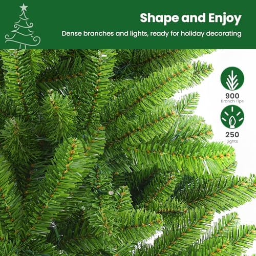 SHareconn 6.5ft Prelit Artificial Classic Spruce Christmas Tree