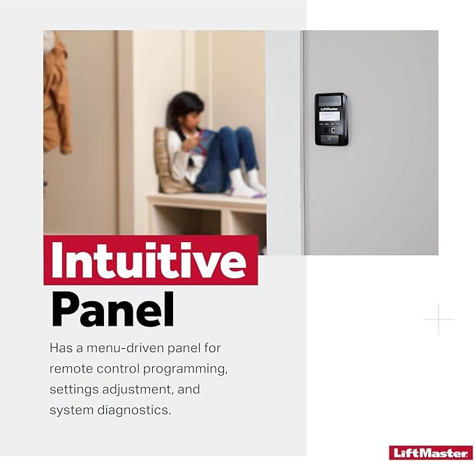 LiftMaster 880LM Motion - Only Works with LiftMaster Security+ 2.0 Garage Door Openers - Detecting Control Panel - Features Menu-Driven Panel and Timer-to-Close