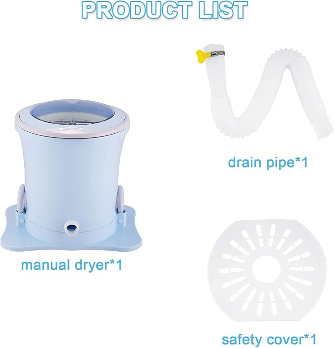 Manual Clothes Dryer Portable Mini Spinner Compact Spin Dryer Non electric Laundry Dryer for RV, Camping, School, Apartment, Dorm (Green)
