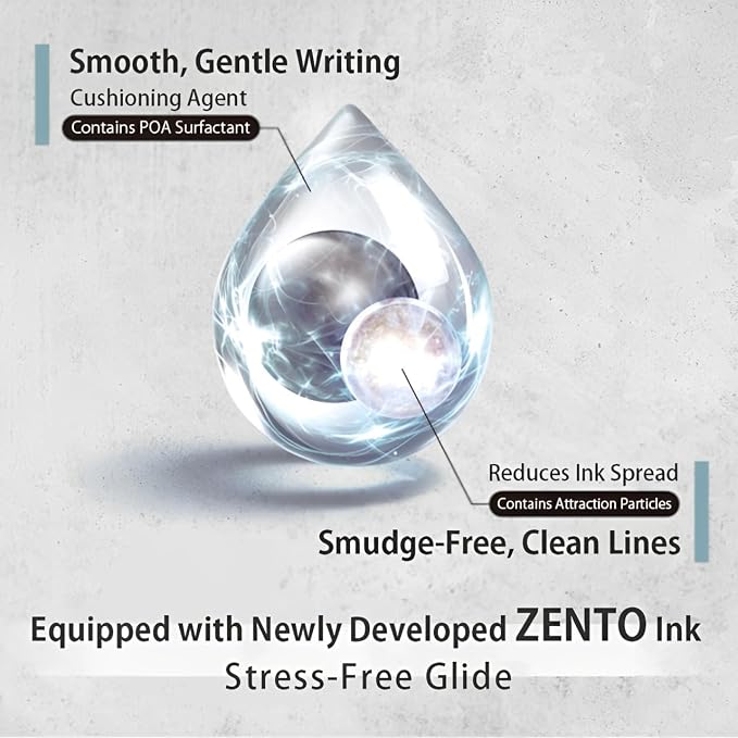 ZENTO Signature Model Metallic Black Ballpoint Pen 0.5mm Ink Color Black UBZH05M.24