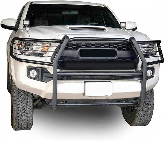 Black Horse Grille brush Bumper Guard Modular Black Compatible with 2016-2023 Toyota Tacoma-17A096402MA