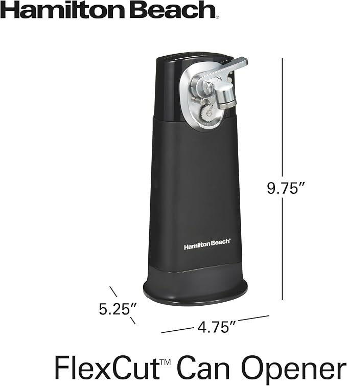 Hamilton Beach FlexCut 2-in-1 Cordless Rechargeable Electric Can Opener | With Removable Automatic Walking Cut Head | Detachable Easy Clean Blade | Opens All Size Cans | Extra Tall | Black | 76611FG