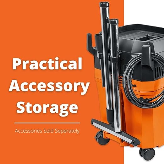 Fein Turbo II Wet/Dry Vacuum - 8.4-Gal Shop Vac for Garage, Woodworking & Jobsite, 151 CFM Suction, Quiet 66 dB, Long Cord & Hose, Anti-Static Tool-Activated Dust Extractor - 92036118090