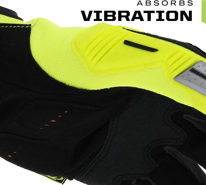 Mechanix Wear Hi-Viz M-Pact Gloves - High-Visibility Impact Gloves - For Builders Safety - For Construction - Vibration Absorbing - Touchscreen Compatible - Fluorescent Yellow - X-Large