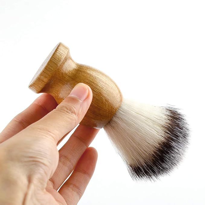 Anbbas 3IN1 Shaving Brush Set, with Synthetic Badger Hair Wood Handle,Stainless Steel Stand and Bowl,Perfect for Men Traditional Wet Shave