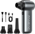 Mini Compressed Air Duster, 130,000 RPM Cordless Electric Air Blower, 3-Speed Rechargeable PC and Keyboard Cleaner with 4 Nozzles