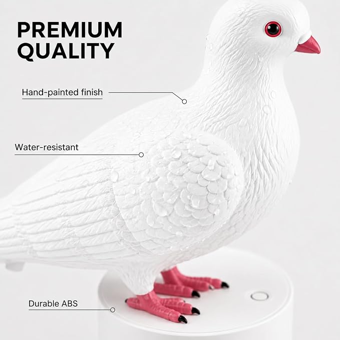 Touchless Foam Soap Dispenser, White Peace Dove Design, 300 mL | Touchless infrared foam dispensing with a refillable 300 mL tank