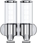 Shower Soap Dispenser,Shampoo and Conditioner Dispenser | Shower Dispenser 2 Chamber No Drill,16.9 oz 2-in-1,Wall Mounted Refillable Bottles,Shower Accessories for Bathroom,RV&Hotel