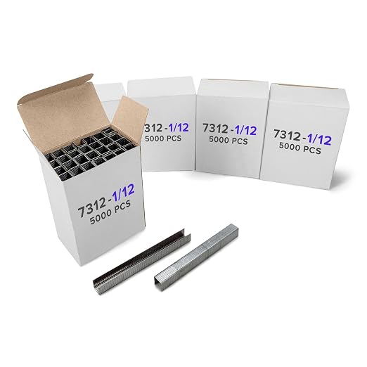 IDL Packaging Heavy Duty Staples - 7/16" x 1/12" x 0.04" (5 Boxes, 25000 pcs) - Non-Rusting, Durable Industrial Staples