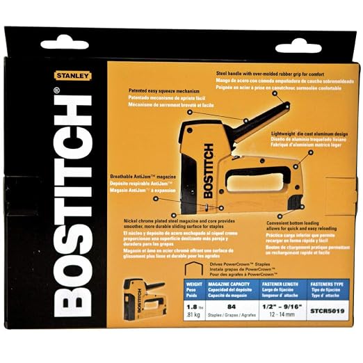 BOSTITCH Stapler, Outward Clinch, Stapling Tacker 14MM Max (T6-8OC2)