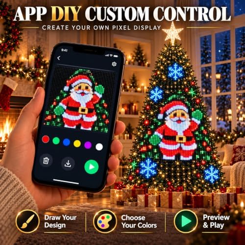 Christmas Tree Pixel Lights, USB Powered Animated Light Show with Remote
