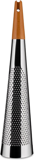 Alessi "Todo" Giant Cheese And Nutmeg Grater in Steel And Wood, Silver