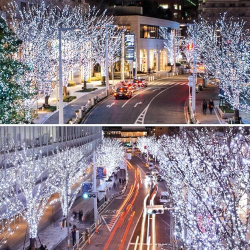 KAQ 4pack 400LED Solar String Lights Outdoor Waterproof Cool White
