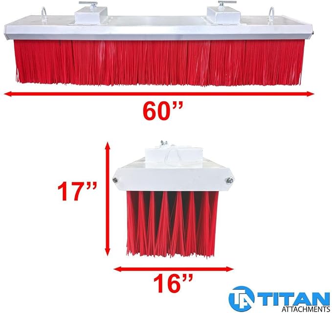 Titan Attachments Fork Lift Broom Attachment 5' 173 lb. Replaceable Bristles