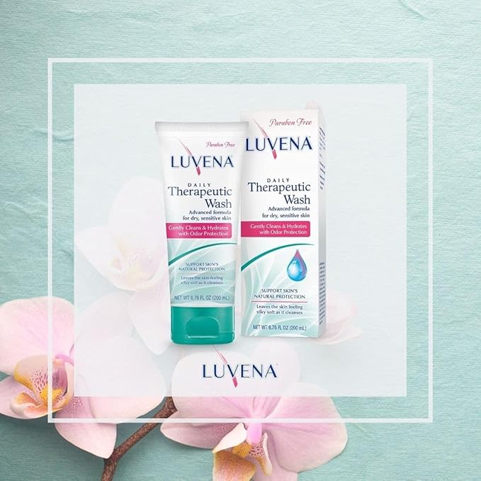 LUVENA Feminine Wash for Women - Intimate Wash - Gentle pH Balanced Cleanser - Vitamin E, Paraben Free - Moisturizing Feminine Care - Odor Resistance - Sweet Pea Scented 6.76 oz