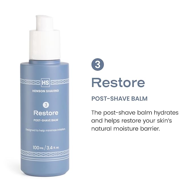 Henson Shaving Skin Care Combo – 3-Step Shaving Kit for Men with Cleanser, Shaving Cream & Post-Shave Balm – Gentle Grooming Kit for Smooth, Irritation-Free Shaves – 3.4 oz Each