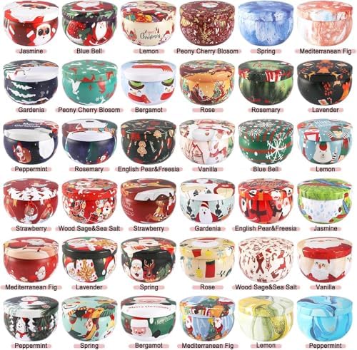 Howemon 36 Pack Christmas Scented Candles Set for Home, Relaxing Stress Relief, Aromatherapy - Natural Soy Wax and Fragrance - Gifts for Women, Mom, Best Friend, Wife, Birthday